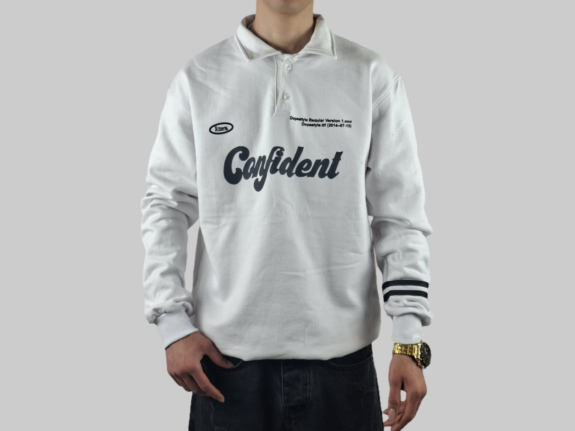 دورس یقه دار دکمه ای مدل confident